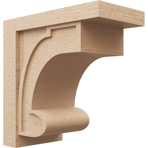 Ekena Millwork 12"W x 24"D x 24"H Classic Alma Rough Cedar Woodgrain TimberThane Corbel, Primed Tan CORUR12X24X24ALMRCPR - main